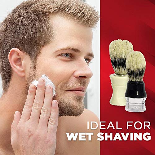 Titania Germany Shaving Brush - Genuine Hair Extra Long Bristles with Comfortable Black Handle - Simple & Efficient Lather Application for Men - Thumbnail 2