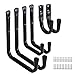 Heavy Duty Black 6 Pack Garage and Hangers Organizer - Wall Mount Garage Hanging Storage Utility Ladders, Bike and Tools