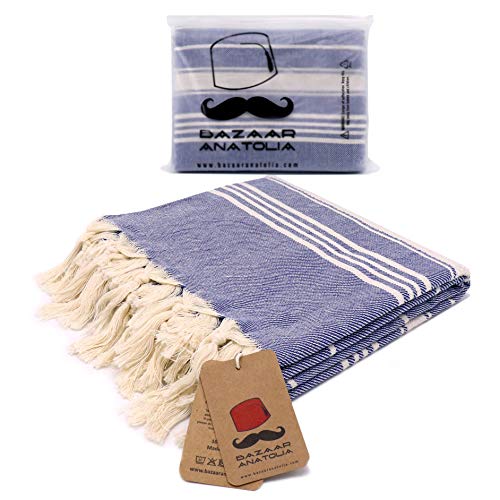 Bazaar Anatolia Stripe Turkish Beach Towel 100 Cotton Oversized 75x38