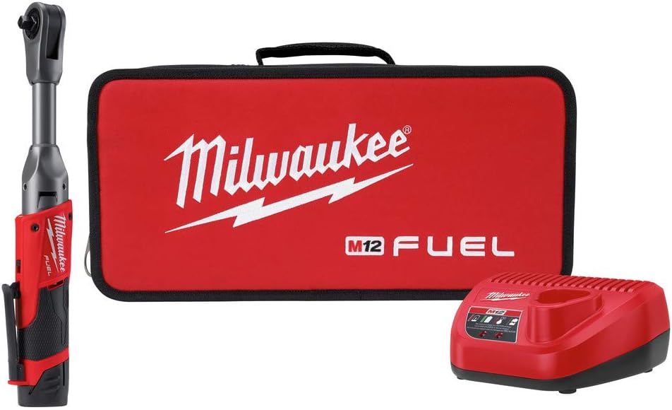 Milwaukee 2560-21 M12 FUEL Cordless Lithium-Ion 3/8 in. 2.0 Ah Extended Reach Ratchet Kit: Home Improvement