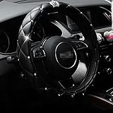 Car Steering Wheel Cover, 38CM/15'' Universal Cystal Crown PU Leather DAD Diamond Steering Wheel Cover Four Seasons Steering Cover