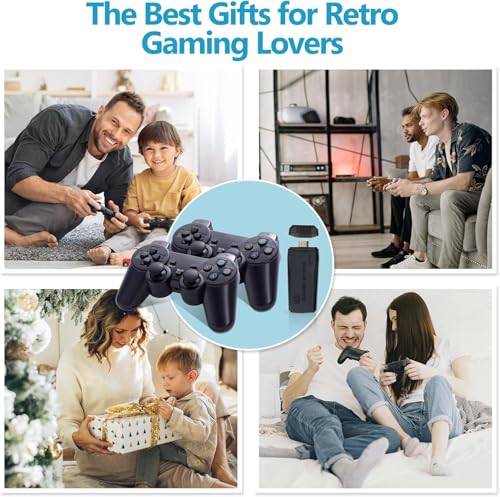 Retro Game Console, Wireless Retro Gaming Console with Built-in 9 Emulators, 25200+Games, 4K HDMI Output, Dual 2.4GHz Wireless Controller, Plug and Play Video Game Console (Black)