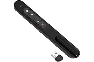 Presentation Clicker, 2.4GHz Clicker for Powerpoint, USB Control Presenter for Keynote, Laptop, PPT-Support Hyperlink and Vol