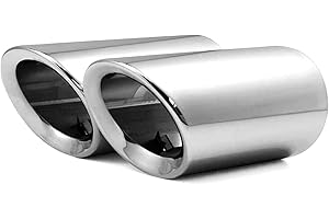 Dsycar Stainless Steel Exhaust Tips Pair, Chrome Polished, Compatible with Audi Q5/A4/A4L/A3, Compatible with VW CC 2012-2015/ Passat 1.8T 2.0T 2011-2015 / Tiguan 2011-2015 (Silver)