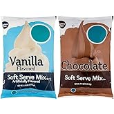 Chocolate & Vanilla Soft Serve Powdered Ice Cream Mix | Lactose Free | Kosher | 6 lb. Bag each