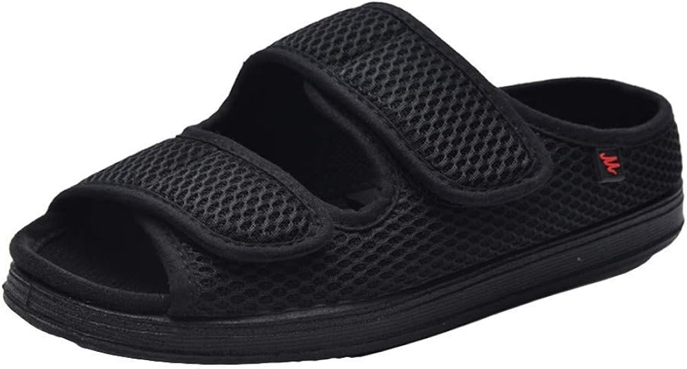 Womens Mens Diabetic Shoes, Anti Slip Open Toe Sandals Adjustable Wide