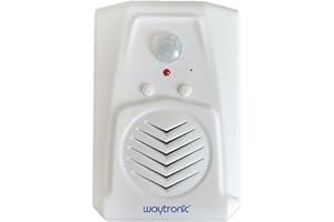 waytronic Replaceable Voice PIR Infrared Motion Sensor Activated Welcome Doorbell for Shop Store Christmas MP3 Audio Files to Play Speech，Sound Player Speaker with USB Cable(White)