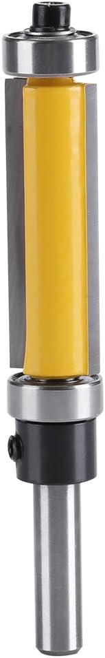 Woodworking Router Bit Set including Top and Bottom Bearings, Flush Trim Milling Cutter, 1/4" Shank, 1/2" Cutting Diameter
