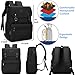 HFSX Vintage College Laptop Backpack for Women & Men - with USB Charging Port (Black, Fits 15.6 inch Notebook)