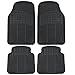 Heavy Duty 5pc Front & Rear Rubber Mats w/Trunk Liner - All Weather Protection - Universal Car Truck SUV - Black