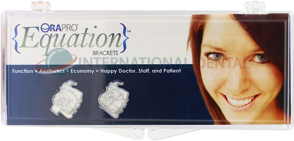 Orthodontic Dental Equation Self-Ligating Aesthetics Brackets Kit MBT Prescription 3,4,5 Hook