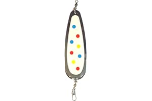 KOKOPROS Kokanee Salmon Luminous HyperGlow Teardrop Fishing Flashers – Chrome Plated Steel – Multicolor Designs with HyperGlow Stickers for Enhanced Visibility – Single Pack Options