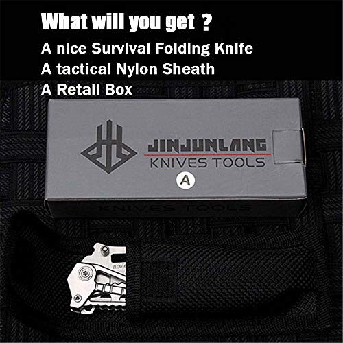 Speedy Panther Outdoor Folding Knife High Hardness Cutting Tool Portable Survival Camping Hunting Knife (White)