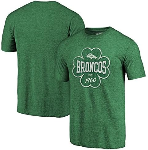 Fanatics Branded Denver Broncos Emerald Isle Tri-Blend T-Shirt - Kelly Green (Large)
