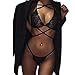 Women's Lingerie,Neartime Underwear Sheer Lace Frenum Strap Hot Bra Top Bustier Set (L)
