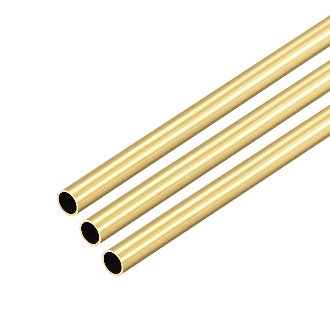 sourcing map Brass Round Tube, 300mm Length 6mm OD 0.5mm Wall Thickness, Seamless Straight Pipe Tubing 3 Pcs