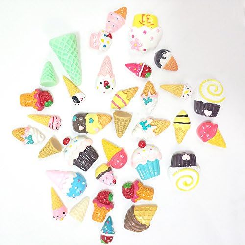 Slime Charms Ice Cream Beads for DIY Crafts Scrapbooking, 30 Pieces