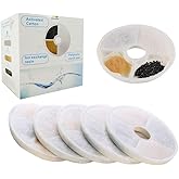 12 Pack Replacement Filters Compatible with Catit Flower Fountain/Stainless Steel, No Plastic Case, 40% More Activated Carbon, Dual-Action Design