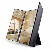 LED Makeup Compact Mirror,Haimi Tree Travel Pocket Make Up Mirror Portable Cosmetic Illuminated Mirrors with 8 LED Lights & Adjustable Stand [Energy Class A+]