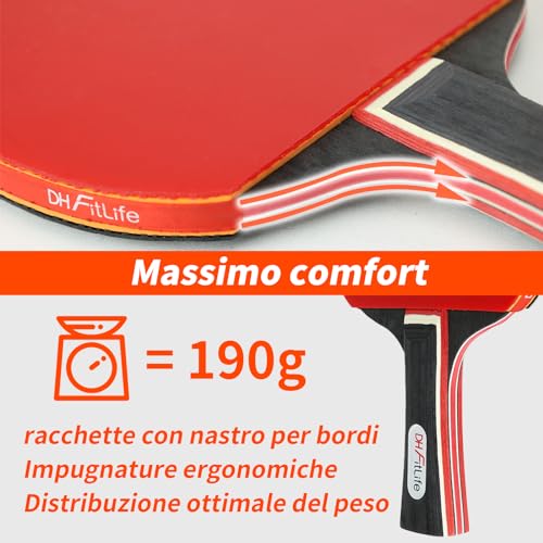 DH FitLife Table Tennis Set for 2 Players, Mobile Network, 3 Balls, 2 Rackets, Storage Bag, for Every Table
