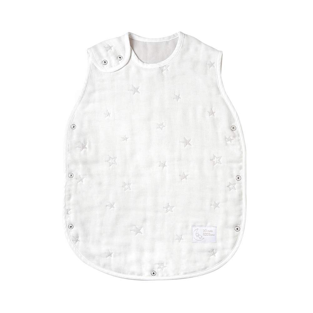 10mois(ディモワ) ふくふくガーゼ(6重ガーゼ) ベビースリーパー コットン100% ホワイト 着丈58cm 新生児~3歳頃まで 20151055商品画像