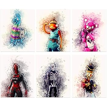 Insire Popular Battle Royale Video Game | Set of Six (8 inches x 10 inches) Posters and Prints | Wall Art Gifts | Llama | Fort | Set 3