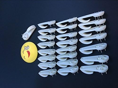 TSACTE 24PCS Multi Function Wall Mount Non-mark Hooks Nail Hook Hanger Plastic Wall Hook Seamless Nail for Backpack/Umbrella/Keys/Towel and A Rubber Door Wall Stop (X-large-A)