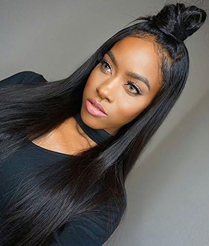 Pre Plucked DLW Hair Brazilian Virgin Human Hair 360 Lace Frontal Wigs Silky Straight 360 Lace Wig With Baby Hair (22inch)