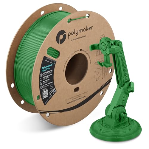 PolyMaker PRO PLA 1.75mm Green - Tough & High Rigidity 3D Printing Filament, 1kg
