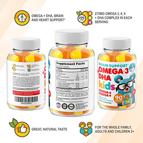 Omega 3 Gummies for Kids & Toddlers with Omega 6 & 9 (90 Count) DHA