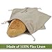 100% Natural Linen Bread Bags, Ideal for Homemade Bread, Artisan Bread, Unbleached, Reusable Food Storage, Housewarming, Wedding Gift
