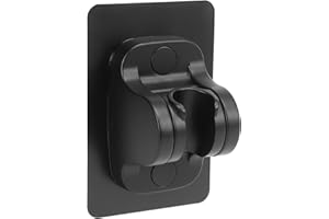 NearMoon Self Adhesive Shower Head Holder-Adjustable Handheld Shower Holder NO Drilling Wall Mount Waterproof (1 Pack, Matte Black)