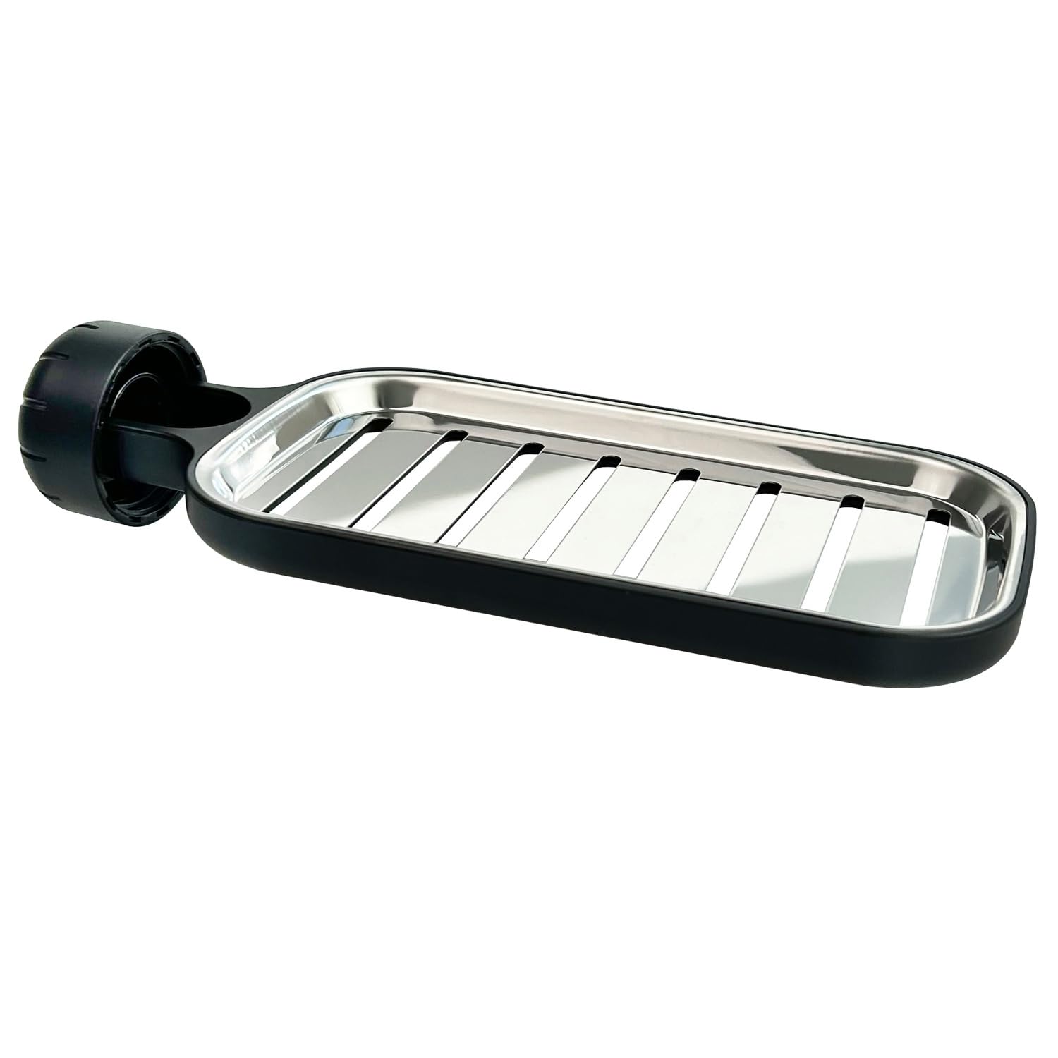 Shower soap holder 304 Stainless Steel bathroom shower shelf for Rail 20-27mm,sponge holder Soap Dish Holder,kitchen Sink Storage Rack No Drill (Black)