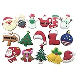 16pcs Christmas Day,santa Claus,christmas Trees Shoe Charms for Croc Shoes & Wristband Bracelet