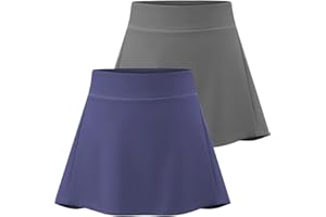 Star Vibe 2 Pack High Waisted Tennis Golf Skort with Pockets Quick Dry Skirt for Women Pickleball Yoga Casual