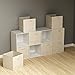 Home-Complete Storage Cubes - 8-Piece Collapsible Storage Bin Set for Shelves - For Organizing the Home, Office, Playroom, and Nursery (Beige)
