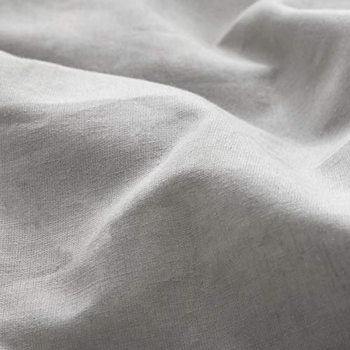 King Linens 100% Belgian Linen Pillow Shams Stone Washed Solid Color Basic(King,Grey) - Thumbnail 2