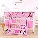 Wowelife Baby Pink Butterfly 7 Piece Baby Girl Bedding Crib Sets(Pink Butterfly)