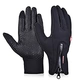 DREAMY Winter Touch Screen Windproof Coldproof Thermal Leisure Camping Thermal Gloves(Black,Large)