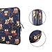 Kamor Bohemian Style Animal World Canvas Fabric 13.3-Inch Laptop Sleeve Case with Macbook Charger Case for Apple MacBook Air / Apple Macbook Pro, Owl Blue & Brown