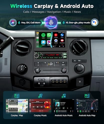 Podofo DAB+ 1 DIN Bluetooth Car Radio with CarPlay & Android Car Wireless with Motorized Retractable Screen 7 Inch Touchscreen, Mirror Link FM USB Type-C AUX Microphone Backup Camera