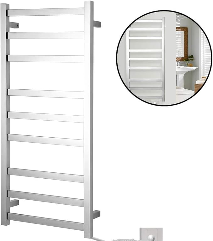 DSHUJC Calentador de Toallas eléctrico de Acero Inoxidable, Estante de