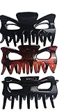 Falcon Claws Large Hair Claw Jaw Clips , 9 Count of 3.5 Inches , 3 Pack of 3 , Large Clips For Women And Girls