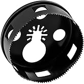 Rack-A-Tiers Round Multi-Tool Hole Saw. Cutting recessed Lights with oscillating Multi-Tool, Round Holes in Drywall (4 1/4) (