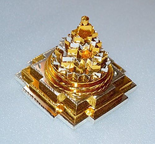 BLESSED & ENERGIZED Sri Meru Yantra 3D with 11 Plates in Panchdhatu (Mixture 5 metals)-2Lx2Wx2H Inches-For Spiritual powers, Inner Doshas & Enormous wealth