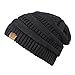 REDESS Slouchy Beanie Hat Men Women 2 Pack Winter Warm Chunky Soft Oversized Cable Knit Cap (Two Pack Black & Wine Red)