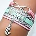 HHHbeauty Mermaid Slap Bracelet Jewelry Infinity Love Leather Mermaid Gifts Mermaid Jewelry Bracelet Gifts For Adult Mermaid Lovers, Party, Celebration (Pink Silver and Mint Green)