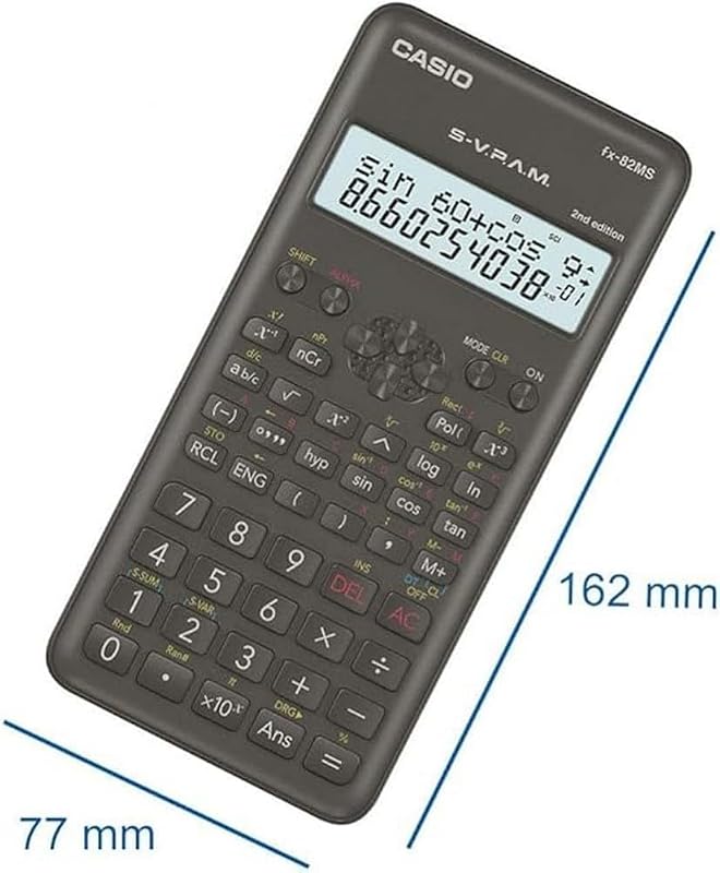 FX-82MS-2 Wissenschaftlicher Taschenrechner, Batteriebetrieb, grau