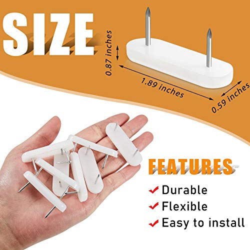 60 Pieces Plastic Head Double Pins Bed Skirt Holding Pins White Bed
