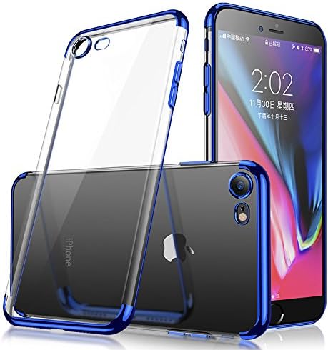 iPhone 6 Plus/6s Plus Case, ACMBO Ultra-Thin Soft Clear TPU Electroplating Shining Anti-Fingerprint Anti-Scratches Protective Bumper Cover Cases for Apple iPhone 6s Plus/6 Plus 5.5 inch,Blue